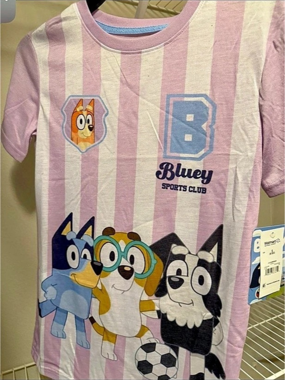 New Bluey Sports Club graphic tee Striped Girls 6X